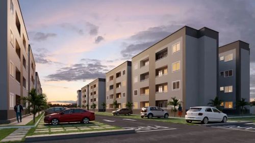 057- Apartamento de 49,66 m² com dois quartos sendo uma suíte, entre os bairros Turu e Ara