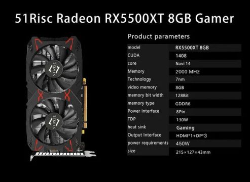 Vendo Placa de Vídeo Radeon RX5500XT 8GB