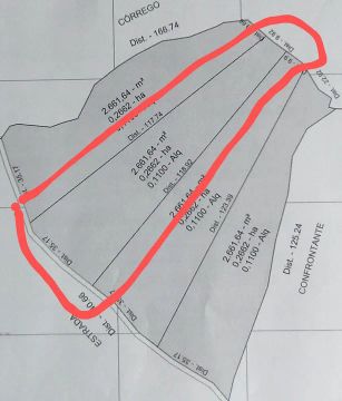 Terreno 2.661,64 m² com 0,2662 ha - CÓRREGO