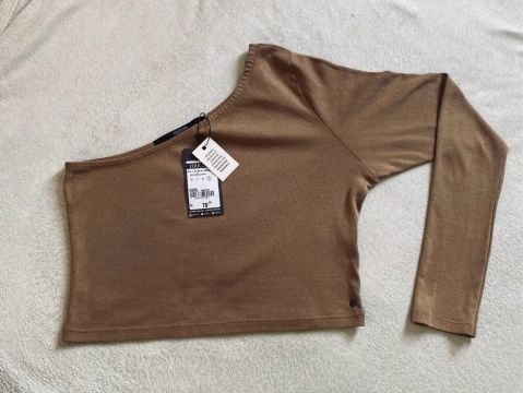 Peça nova da YouCom: Cropped Marrom manga longa única tamanho G