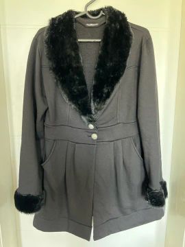 Casaco Feminino Pelúcia Preto TAM G