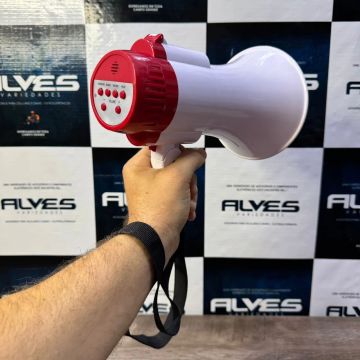 Megafone portátil recarregável com sirene musical e gravador