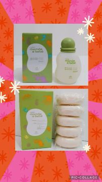 Kit mamãe bebê 1 colônia 100ml + 1 caixa de sabonete com 5 unidades 