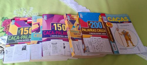 6 Livros de passatempo coquetel. Caça palavras , palavras cruzadas e outros