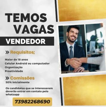 VAGAS VENDEDOR 