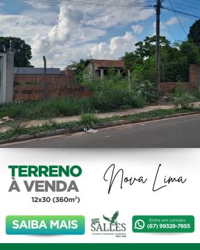Terreno para venda com 360 metros quadrados em Nova Lima - Campo Grande - MS