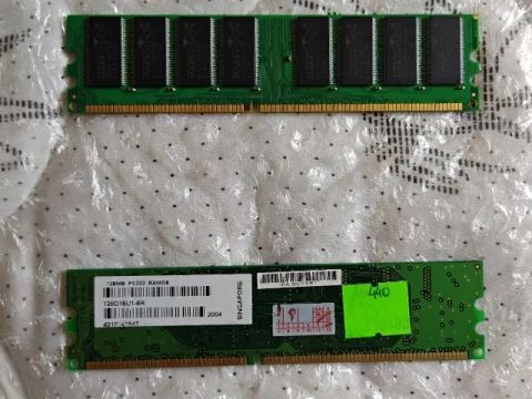 Memória Ram DDR 400MHz 1GB e DDR 333MHz 128MB