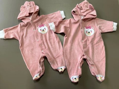 Macacão Bebê Menina - Ursinha - Rosa