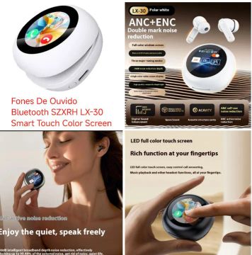 Fone Bluetooth SZXRH LX-30 com Tela Touch Color