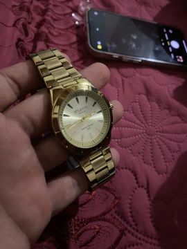 Relógio Masculino Dourado Atlantis Gold