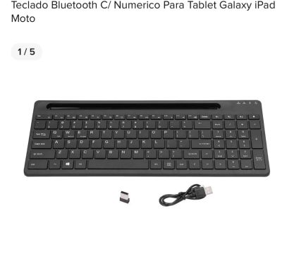 Teclado Bluetooth C/ Numerico Para Tablet Galaxy iPad Moto