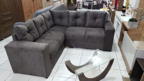 Sofá de Canto Grande Grafite _ Grande Oferta