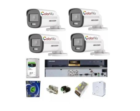 kit cameras de segurança hikvision imagem colorido anoite.