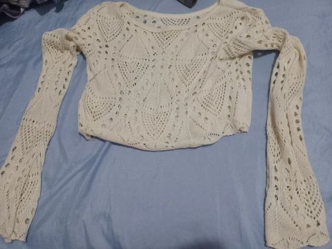 Promoção Blusa de Crochê Branca