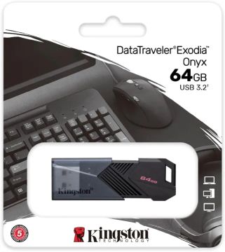 Pen Drive Kingston 64GB USB 3.2 Exodya Onyx