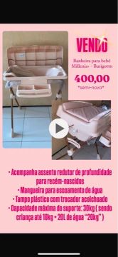 Banheira para Bebê Millenia+ Burigotto - Semi-nova