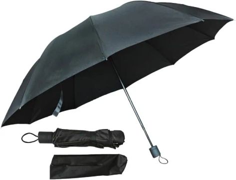Guarda Chuva Preto Sombrinha Contra Vento Cabe Na Bolsa Família Resistente Reforçado - 998