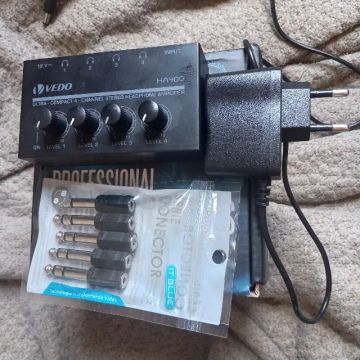 Amplificador Fone De Ouvido 4 Canais C/ 5 Adaptador P10 X P2