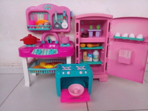 Cozinha Infantil Completa com Geladeira e Forno