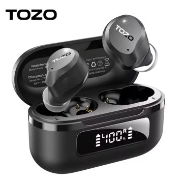Fone Bluetooth TOZO NC9 Com cancelamento de ruído, APP, IPX8 e 14h de bateria