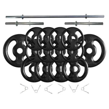 Kit de anilhas e barras para musculação