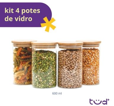 KIT 4 POTES 600ML