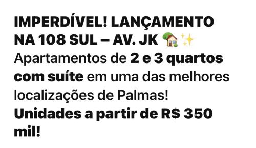 lançamento 108 SulOportunidade