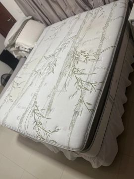 Cama + colchão Herval Imperator bamboo Box Queen com Colchão Ortopédico