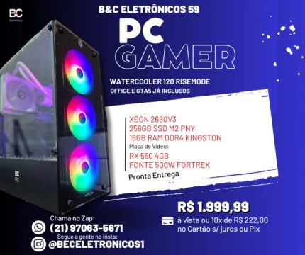 PC Gamer com Placa de vídeo novinho em folha