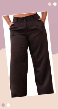 Pantalona plus size alfaiataria wide leg Tam 48