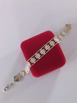Pulseira de Prata 925 com Detalhes em Flores