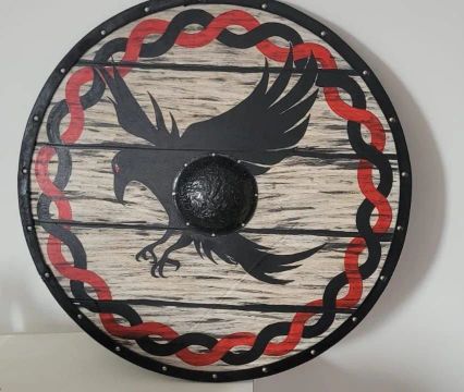 Escudo Viking com Corvo - Decoração de Parede