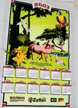 Pano de prato em formato de calendário de 2003 novíssimo 