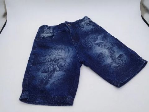 Bermuda Shorts Jeans Estampa Infantil c/elástico cintura menino via onix Tam.2