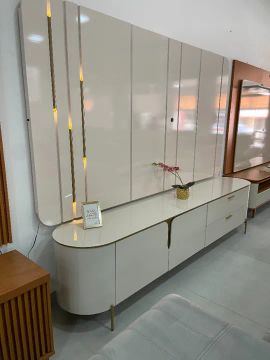 Bancada com Painel e LED Integrado - 100% MDF e Estilo Contemporâneo