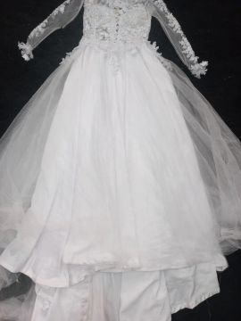 Vestido de noiva branco - renda e tule