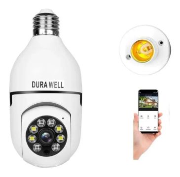 Câmera WIfi Interna Lâmpada Giratória 360°