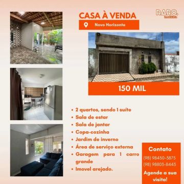VENDO CASA NO NOVO HORIZONTE