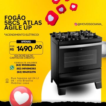 Fogão 5 Bocas Atlas Agile Up