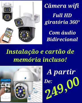 Câmera Wi-Fi Full HD 360° com áudio bidirecional