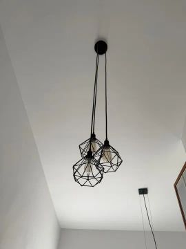 Lustre Moderno 3 Lâmpadas de Diamante