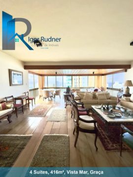 Apartamento Exclusivo na Graça ? 4 Suítes, 416m², Vista Mar, 5 Vagas