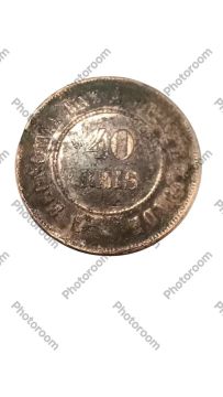 Moeda antiga de 40 réis 1900