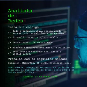 Instalação e manutenção de rede e dispositivos