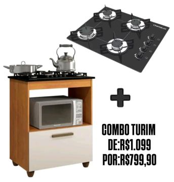 Armário de Cozinha com Cooktop e Cooketop 