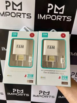 Kit carregador 35w tipo C FAM Anatel