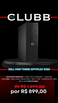 Dell Optiplex 3050 Mini Torre - Core i5 7ª Geração