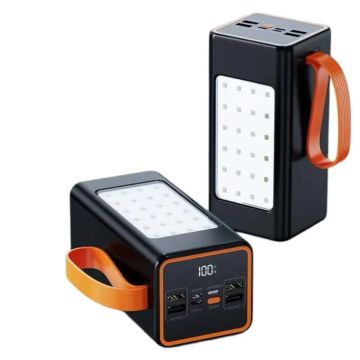 Power Bank Fonte Carregador Portátil Carga Super Rápida Com Luz 30000mAh