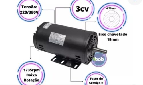MOTOR TRIFÁSICO DE 3CV 220V