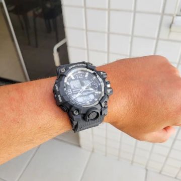 [NOVO] Sanda 3133 Original quartzo ana/digi, data, prova d'água 50m, militar estilo GShock